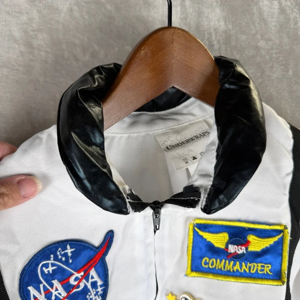 Underwraps Kids NASA Astronaut Commander Flight Jacket Costume White Size Medium